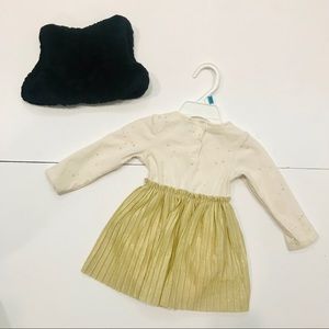 FIRST IMPRESSIONS Golden Tutu Faux Furry Shell
